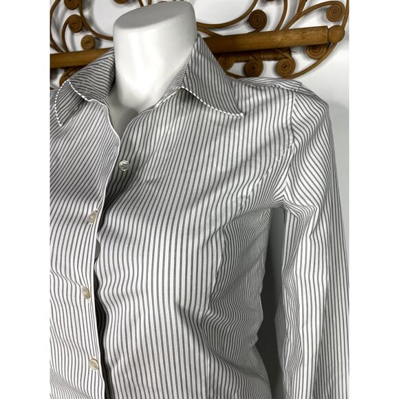 Talbots women's pinstripe button down shirt sz 10 - Picture 3 of 5